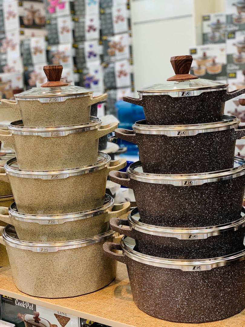 سرویس قابلمه ده پارچه برند زیو ترکیه مدل 7180 ( آبگریز )