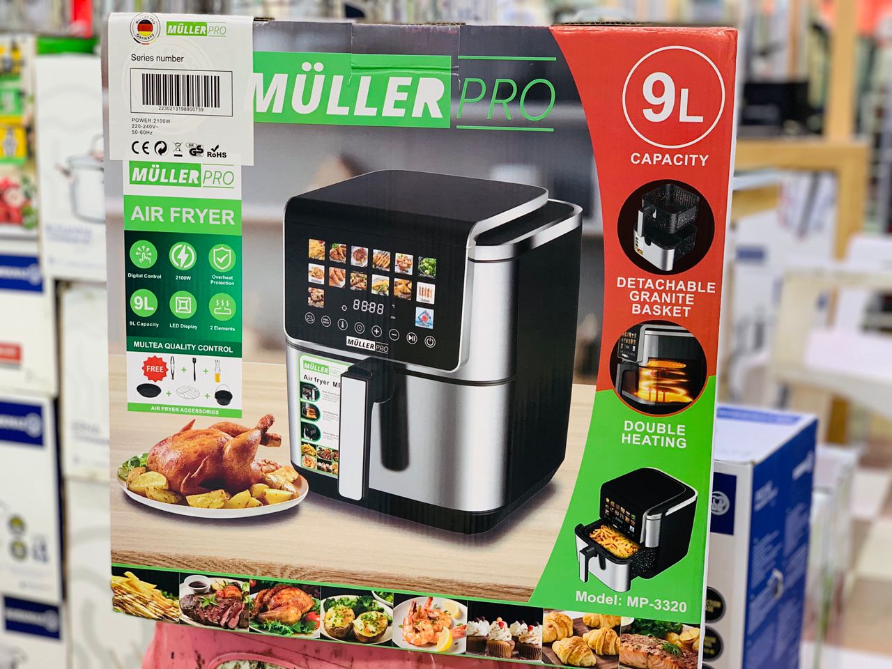 سرخکن چندکاره مولر پرو آلمان تمام لمسی قابلیت Pre‑Heat (گرم شدن پیش از شروع پخت)