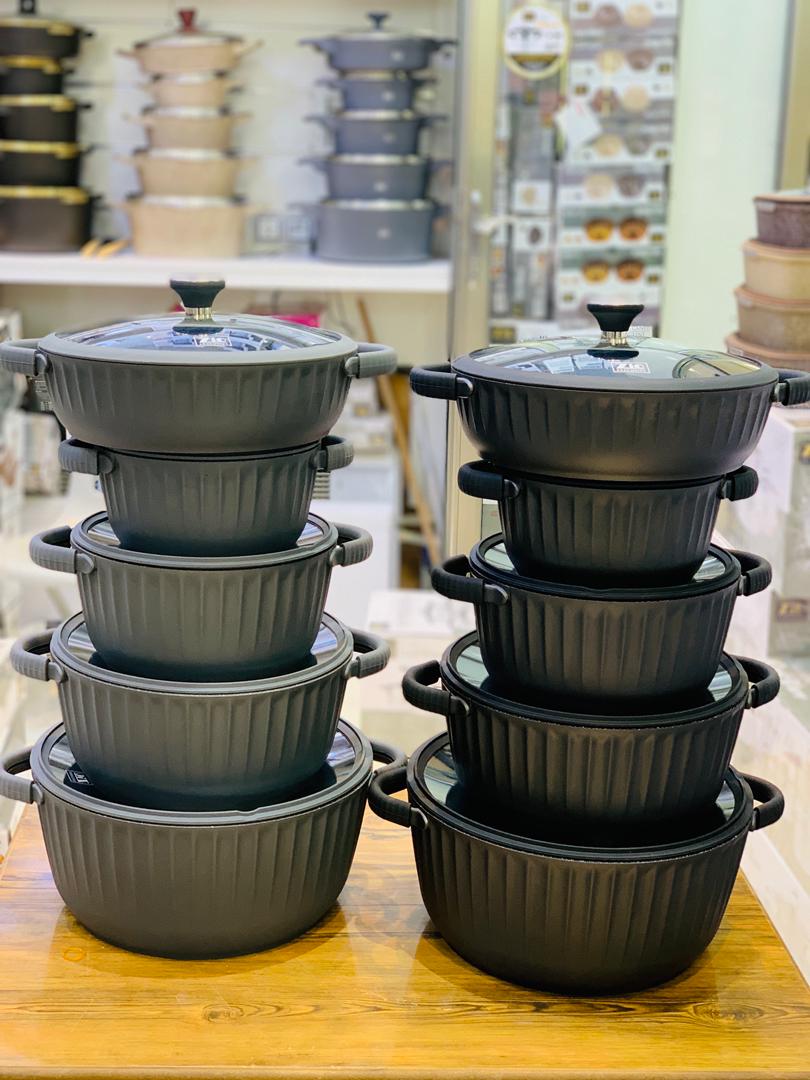 سرویس قابلمه ۱۰ پارچه Zio مدل ZCS-8700/5S32 و ZCS-8690/5S32 پخت و پز با پوشش گرانیتی روی چدن