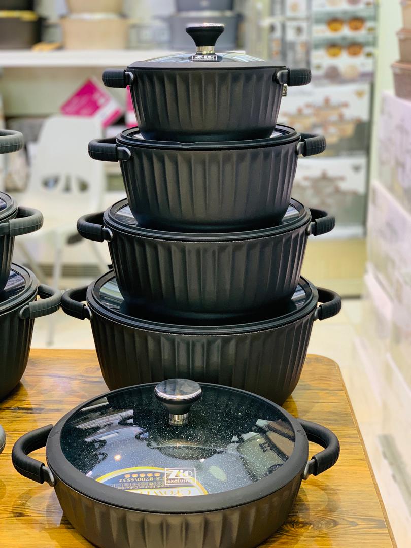 سرویس قابلمه ۱۰ پارچه Zio مدل ZCS-8700/5S32 و ZCS-8690/5S32 پخت و پز با پوشش گرانیتی روی چدن