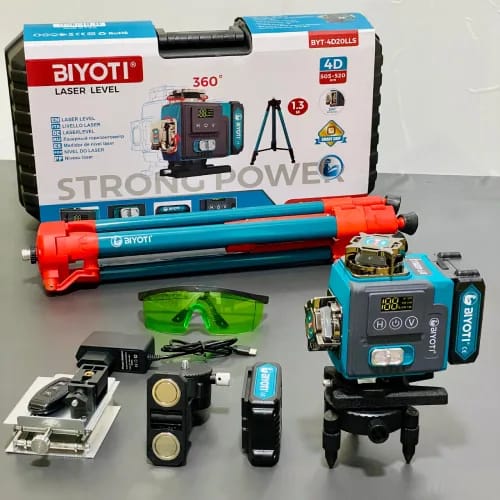 📐 تراز لیزری 4 بعدی بیوتی (Beauty) مدل BYT_4D20LLS با پایه تلسکوپی و نور سبز