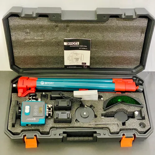 📐 تراز لیزری 4 بعدی بیوتی (Beauty) مدل BYT_4D20LLS با پایه تلسکوپی و نور سبز